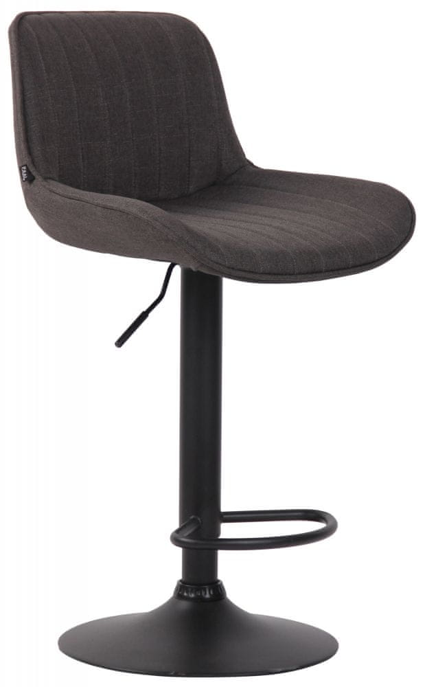 BHM Germany Barová stolička Lentini, textil, čierna / tmavo šedá